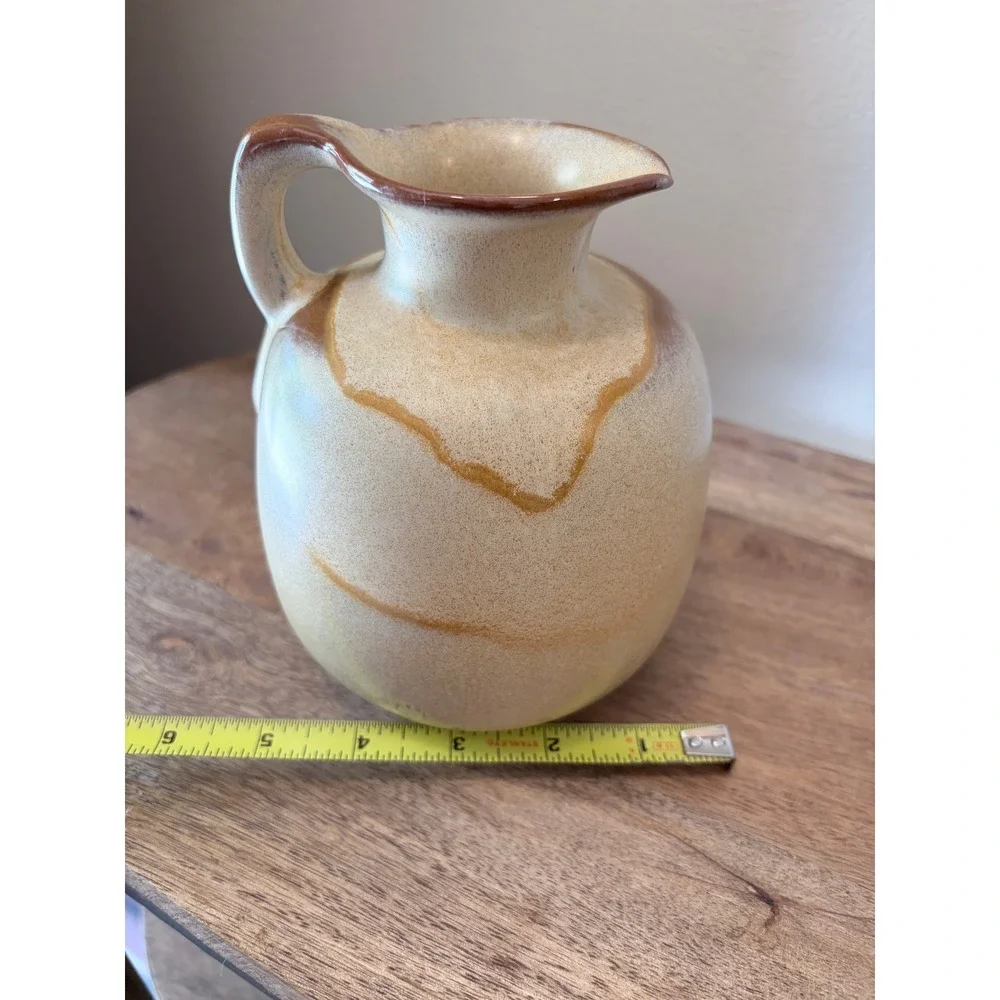 Vintage Frankoma Pottery Stoneware Pitcher Earth Tone Glaze Studio USA MCM